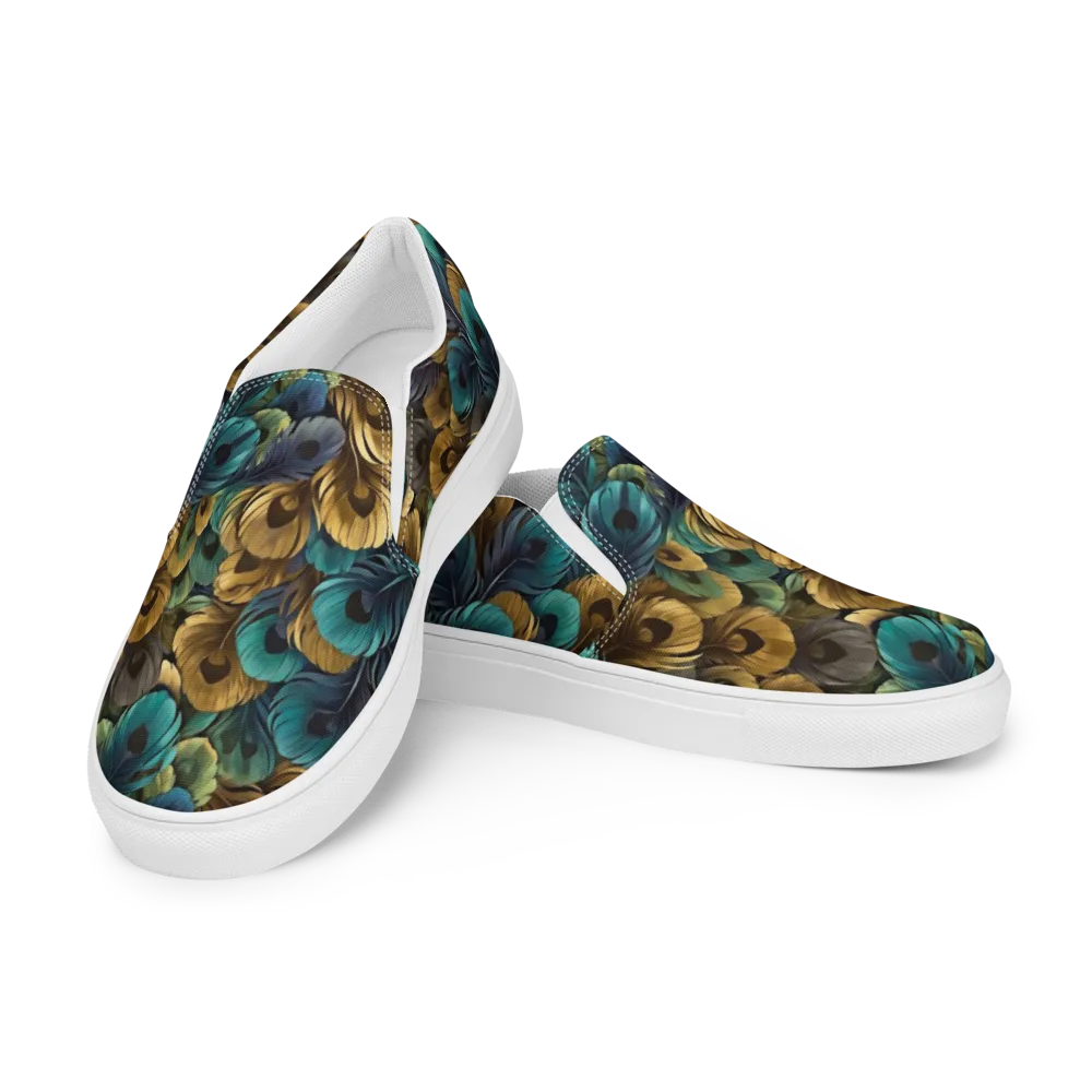Peacock Afterglow on Men's Slip-On Canvas Shoes — Left Front