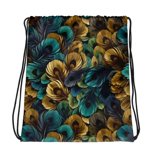 Peacock Afterglow on a Drawstring Bag