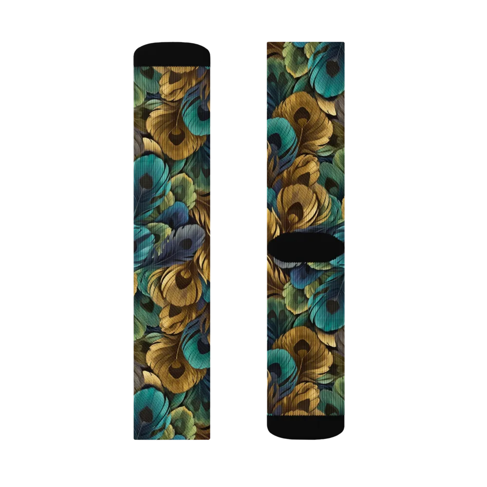 Peacock Afterglow on Socks — Right Sock