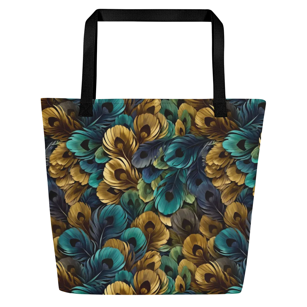 Peacock Afterglow on Large Tote Bag W/ Pocket — Front