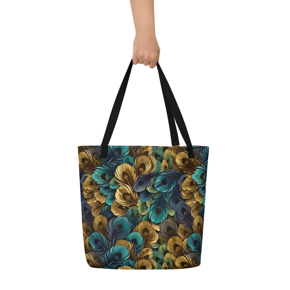 Peacock Afterglow on Large Tote Bag W/ Pocket — Front