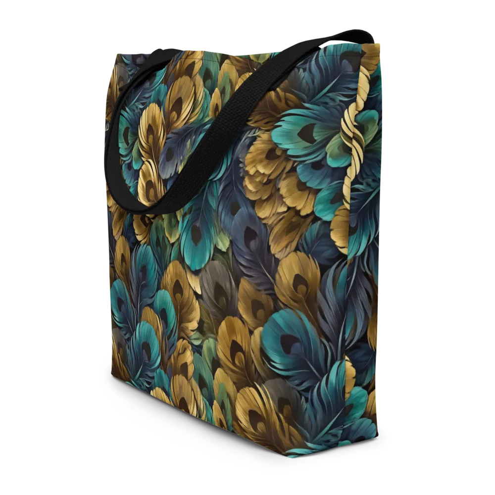 Peacock Afterglow on Large Tote Bag W/ Pocket — Front