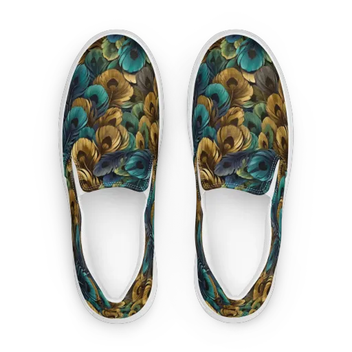 Peacock Afterglow on a Women's Slip-On Canvas Shoes