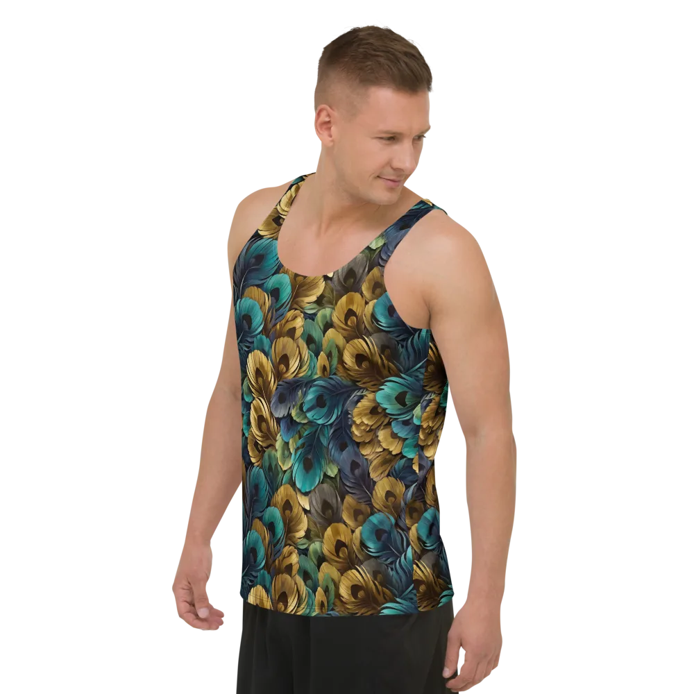 Peacock Afterglow on Men's Tank Top — Left Front