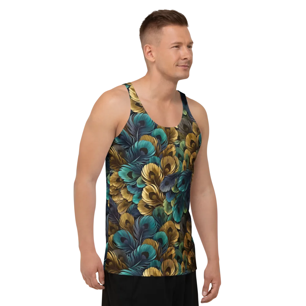 Peacock Afterglow on Men's Tank Top — Right Front
