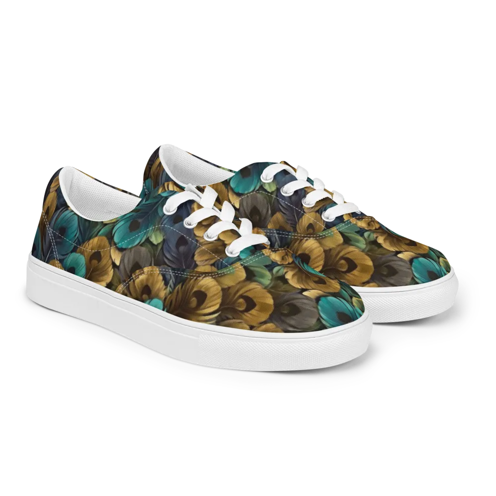 Peacock Afterglow on Men's Lace-Up Canvas Shoes — Right Front