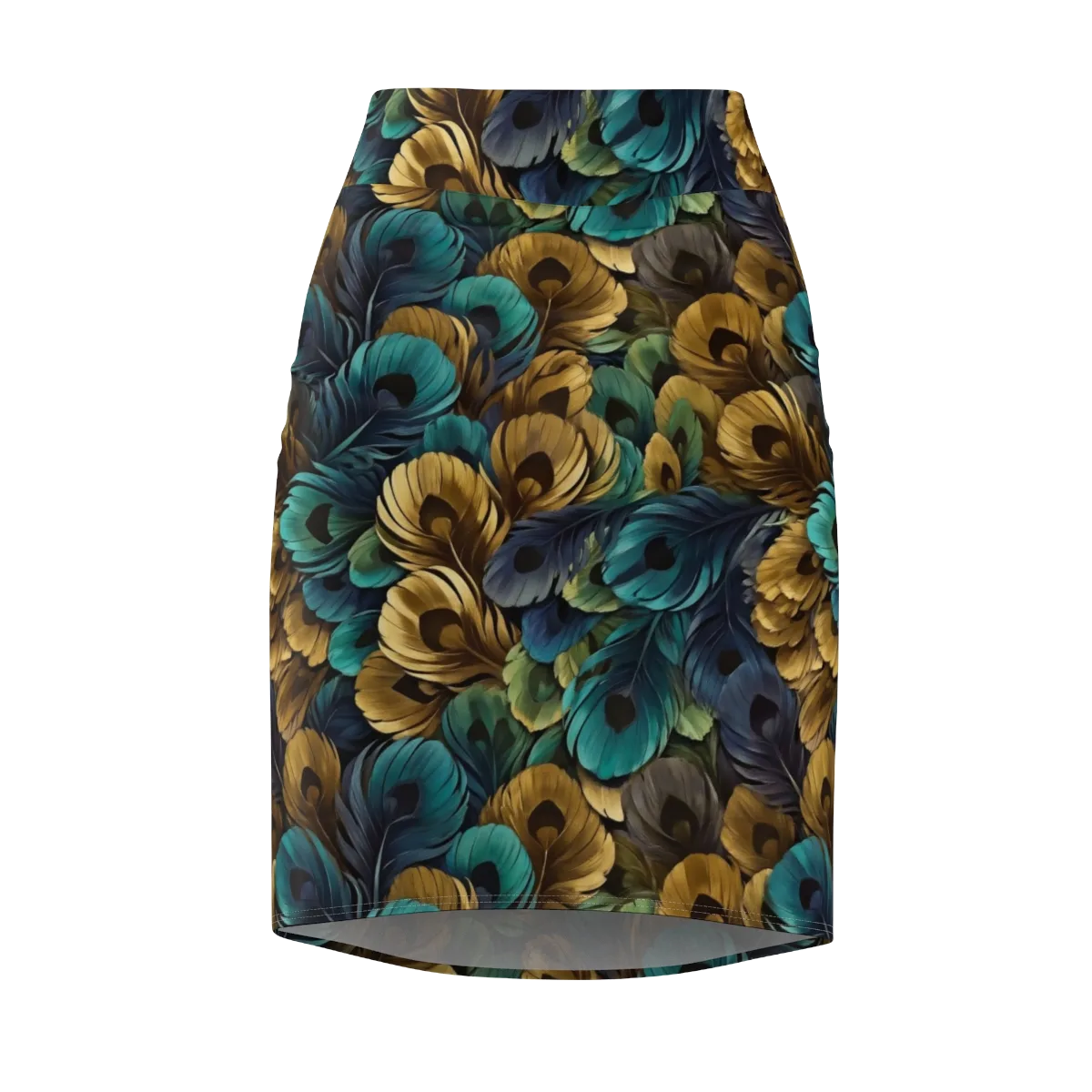 Peacock Afterglow on Pencil Skirt — Front
