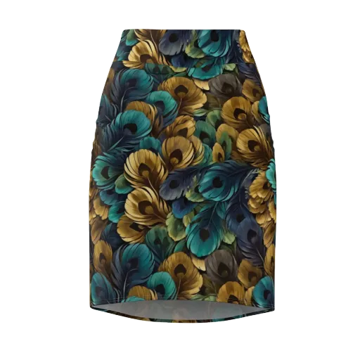 Peacock Afterglow on a Pencil Skirt