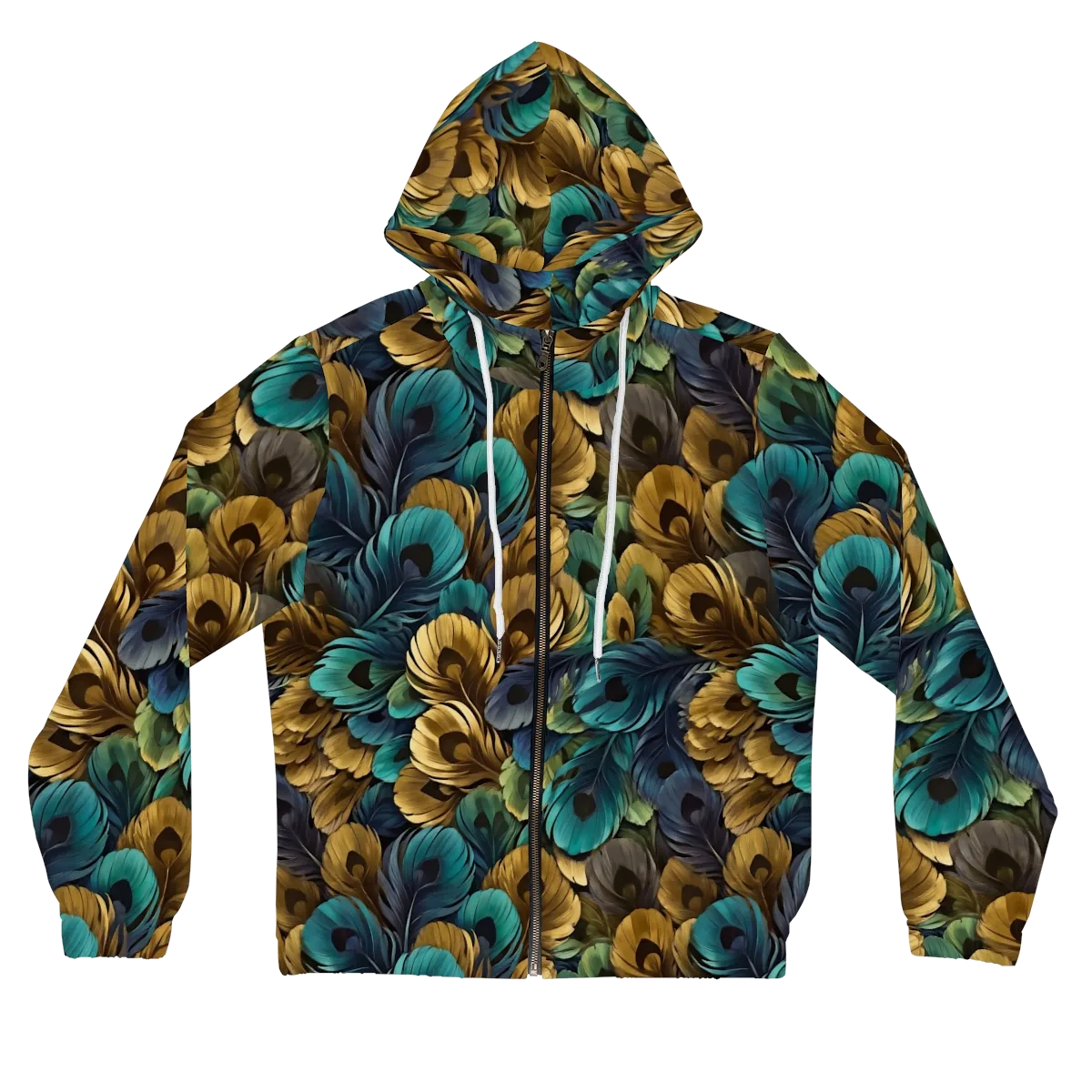 Peacock Afterglow on Women's Full-Zip Hoodie — Front