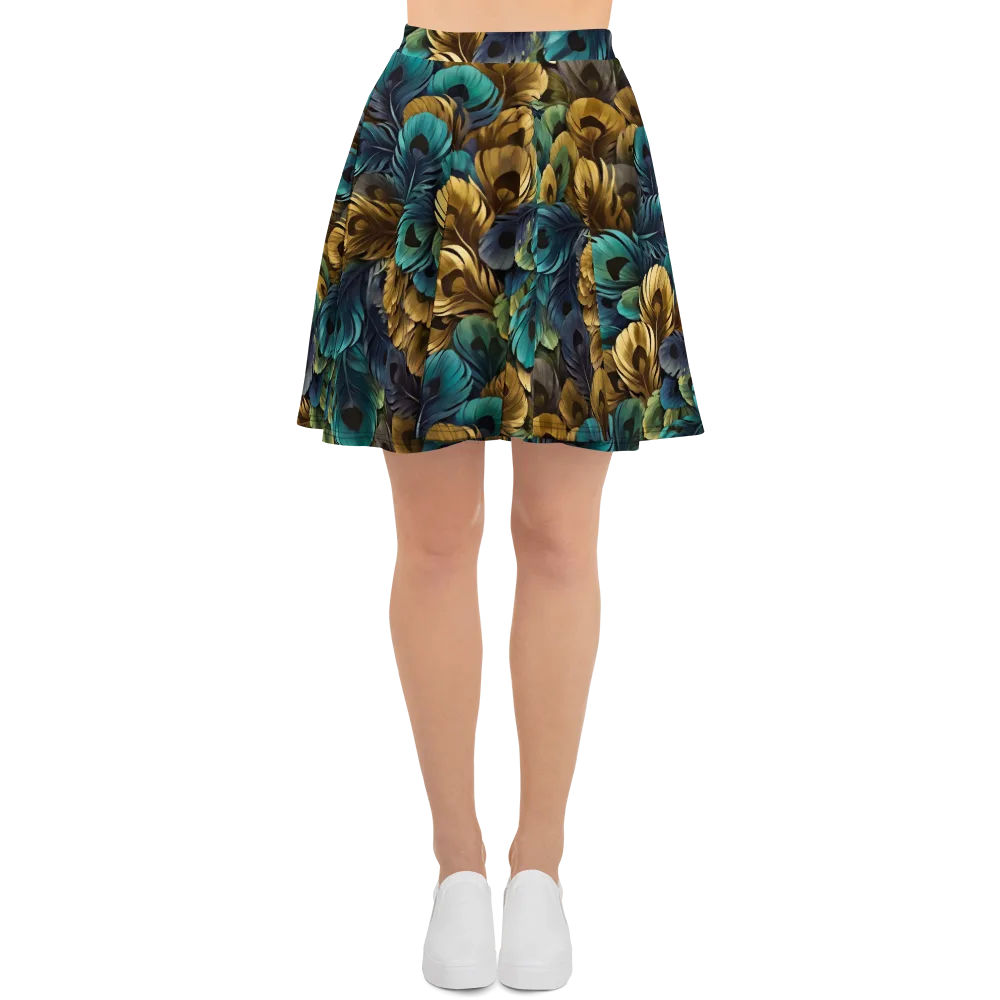 Peacock Afterglow on Skater Skirt — Front