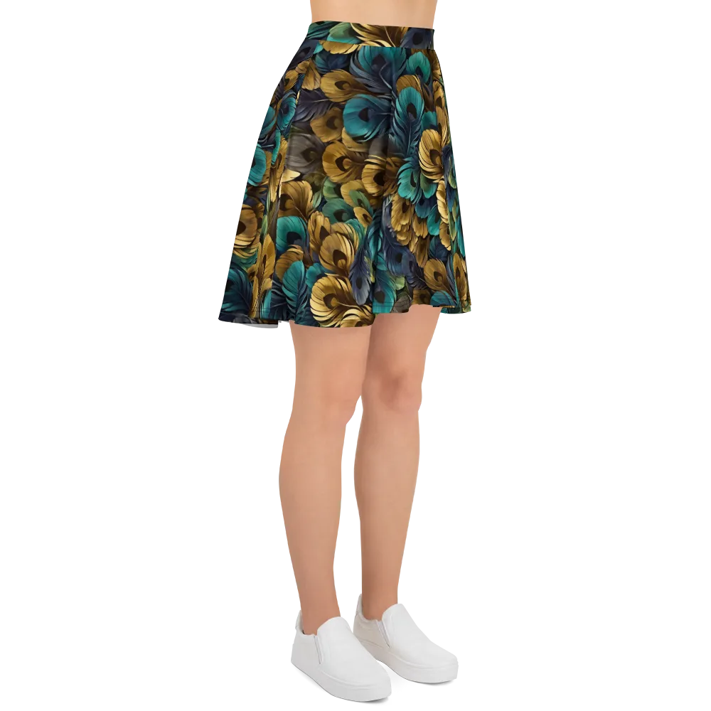 Peacock Afterglow on Skater Skirt — Right