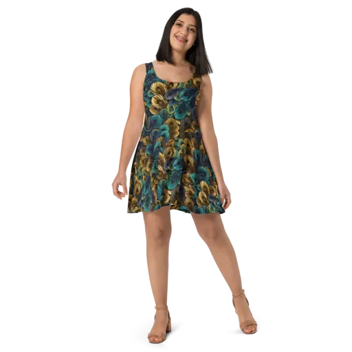Peacock Afterglow on a Skater Dress