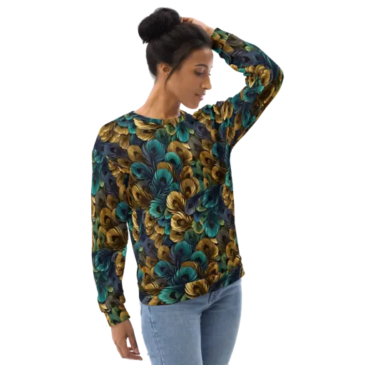 Peacock Afterglow on a Sweatshirt