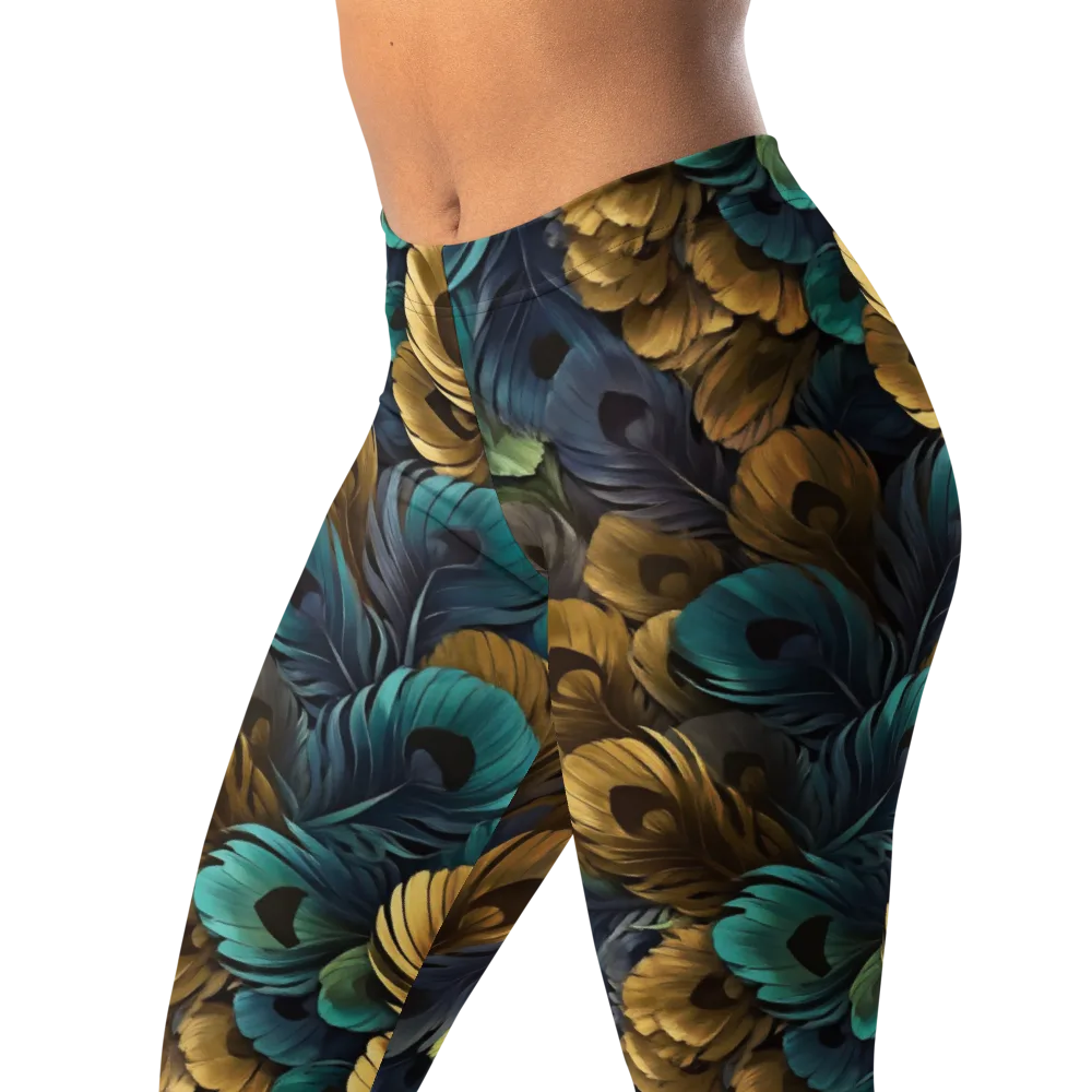 Peacock Afterglow on Leggings — Left Front