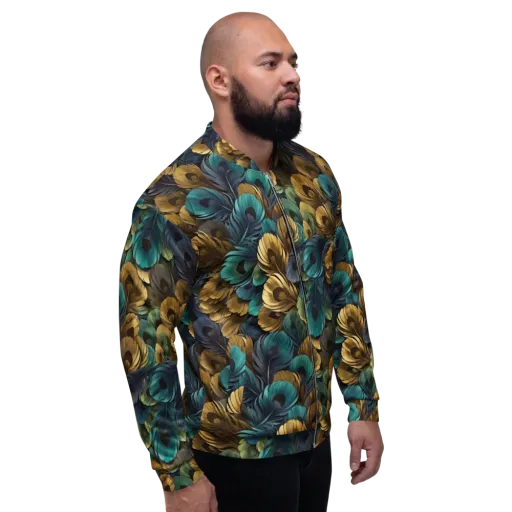 Peacock Afterglow on a Bomber Jacket