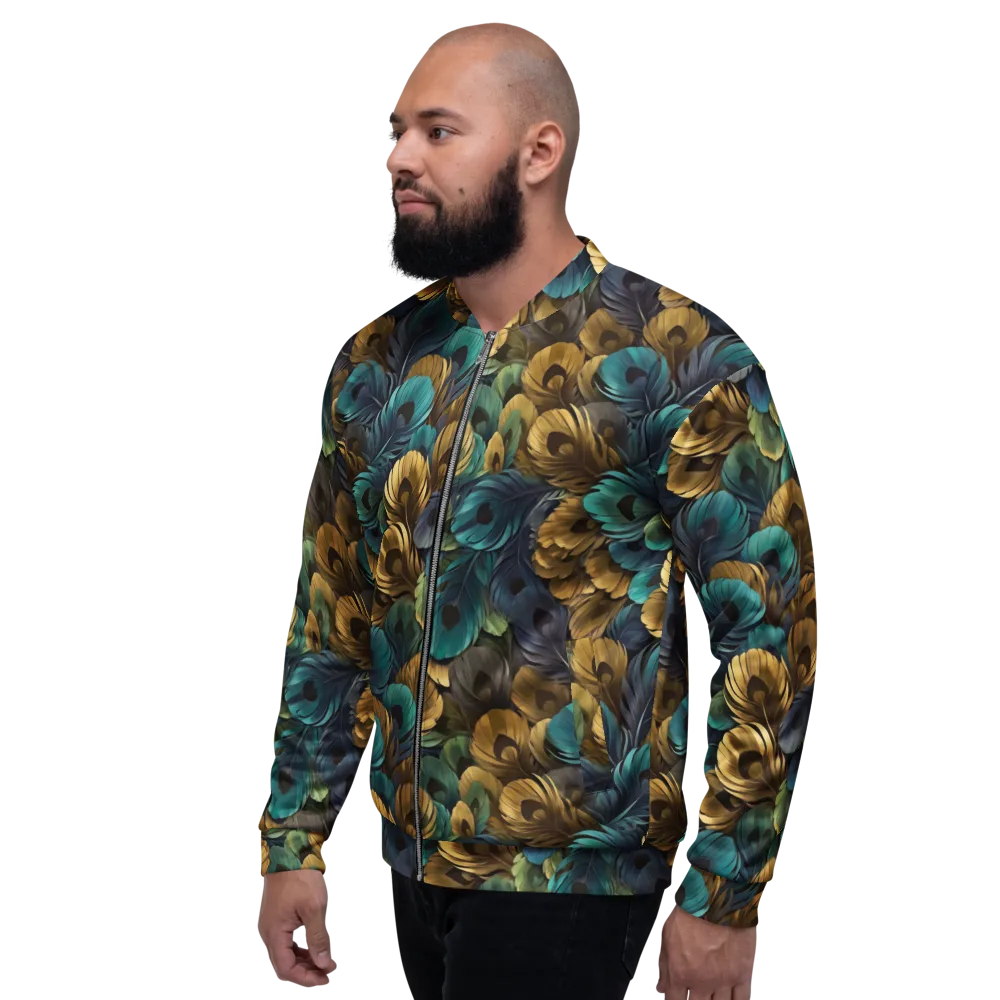 Peacock Afterglow on Bomber Jacket — Left