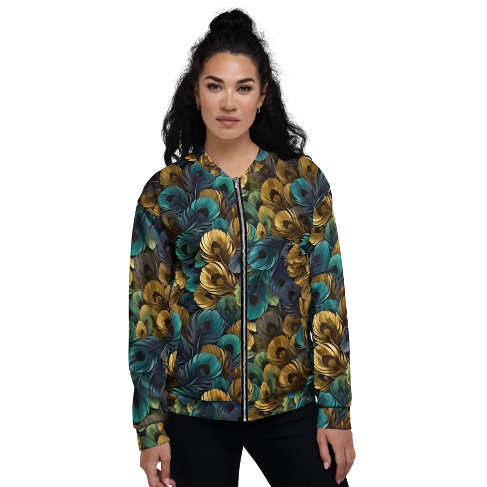 Peacock Afterglow on Bomber Jacket — Front