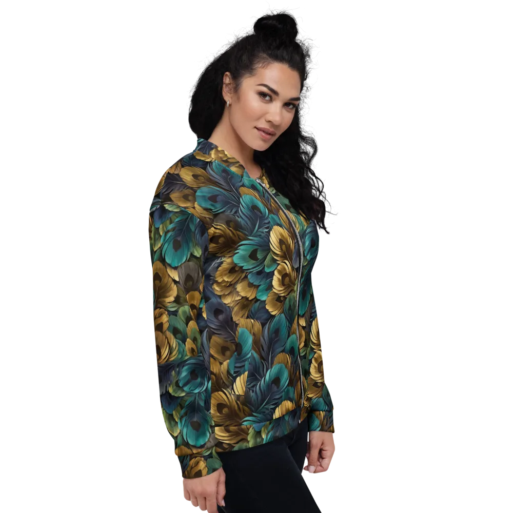 Peacock Afterglow on Bomber Jacket — Right