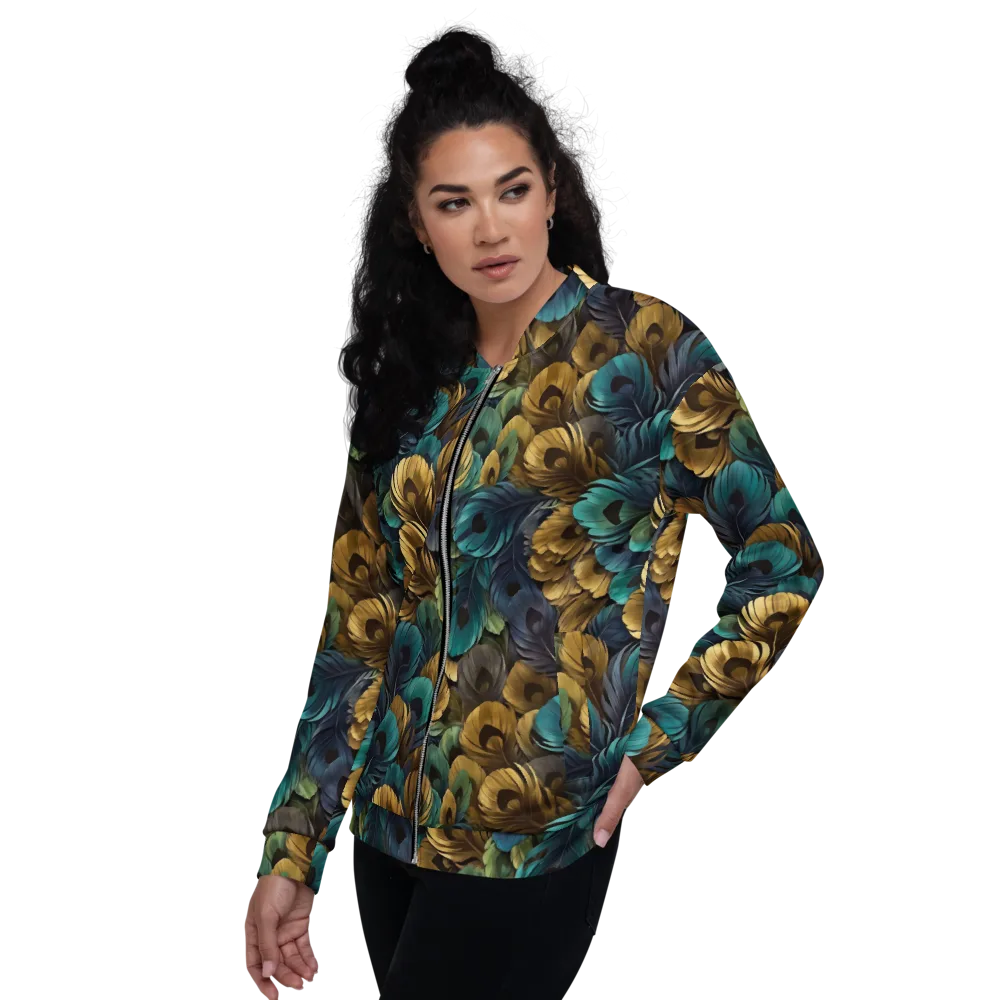 Peacock Afterglow on Bomber Jacket — Left