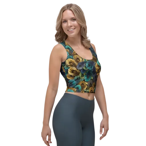 Peacock Afterglow on a Crop Top