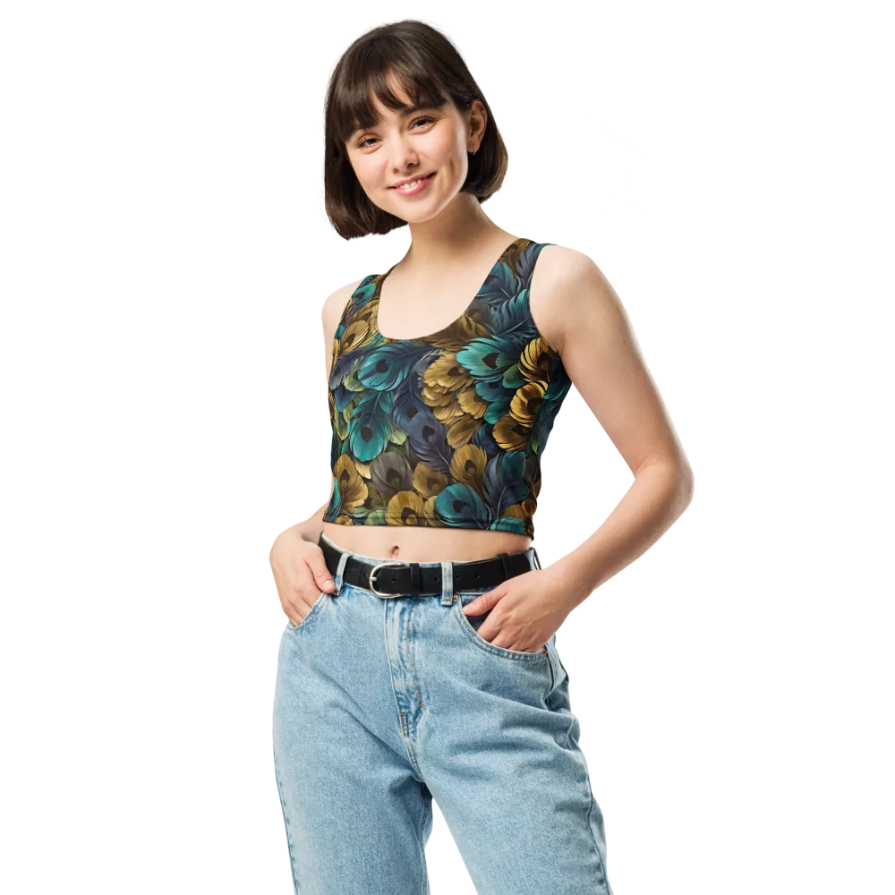 Peacock Afterglow on Crop Top — Front