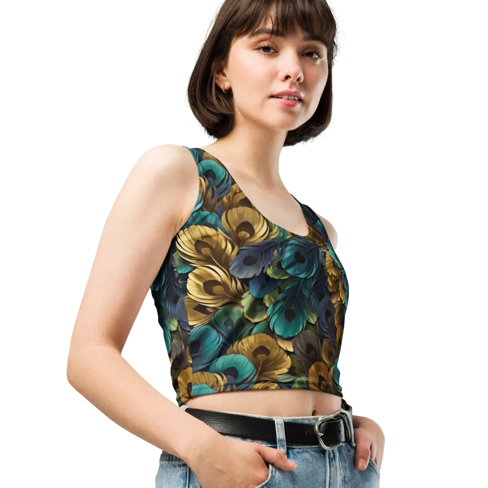 Peacock Afterglow on Crop Top — Right Front