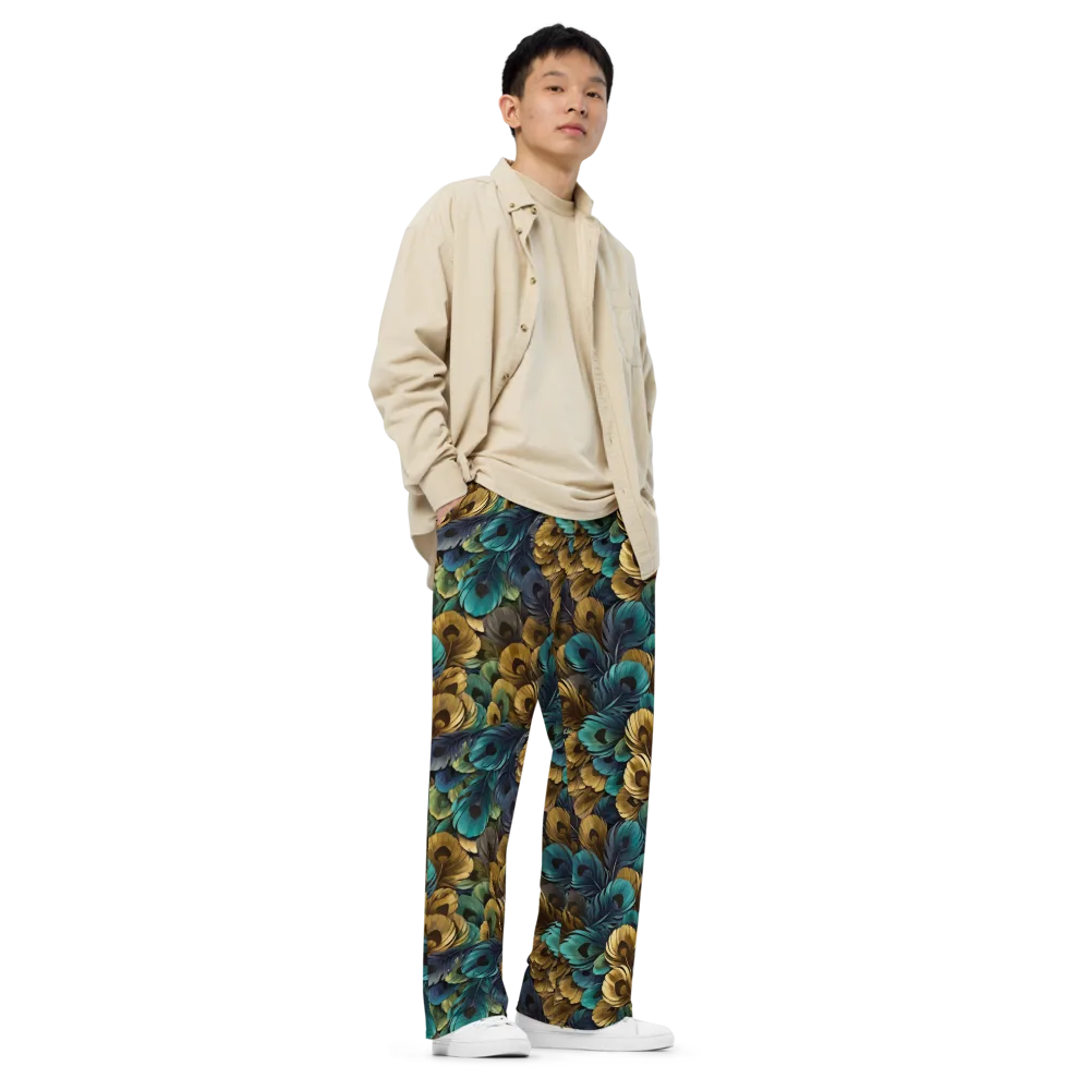 Peacock Afterglow on Wide-Leg Pants — Right Front