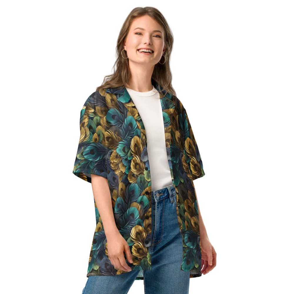 Peacock Afterglow on Button Shirt — Front