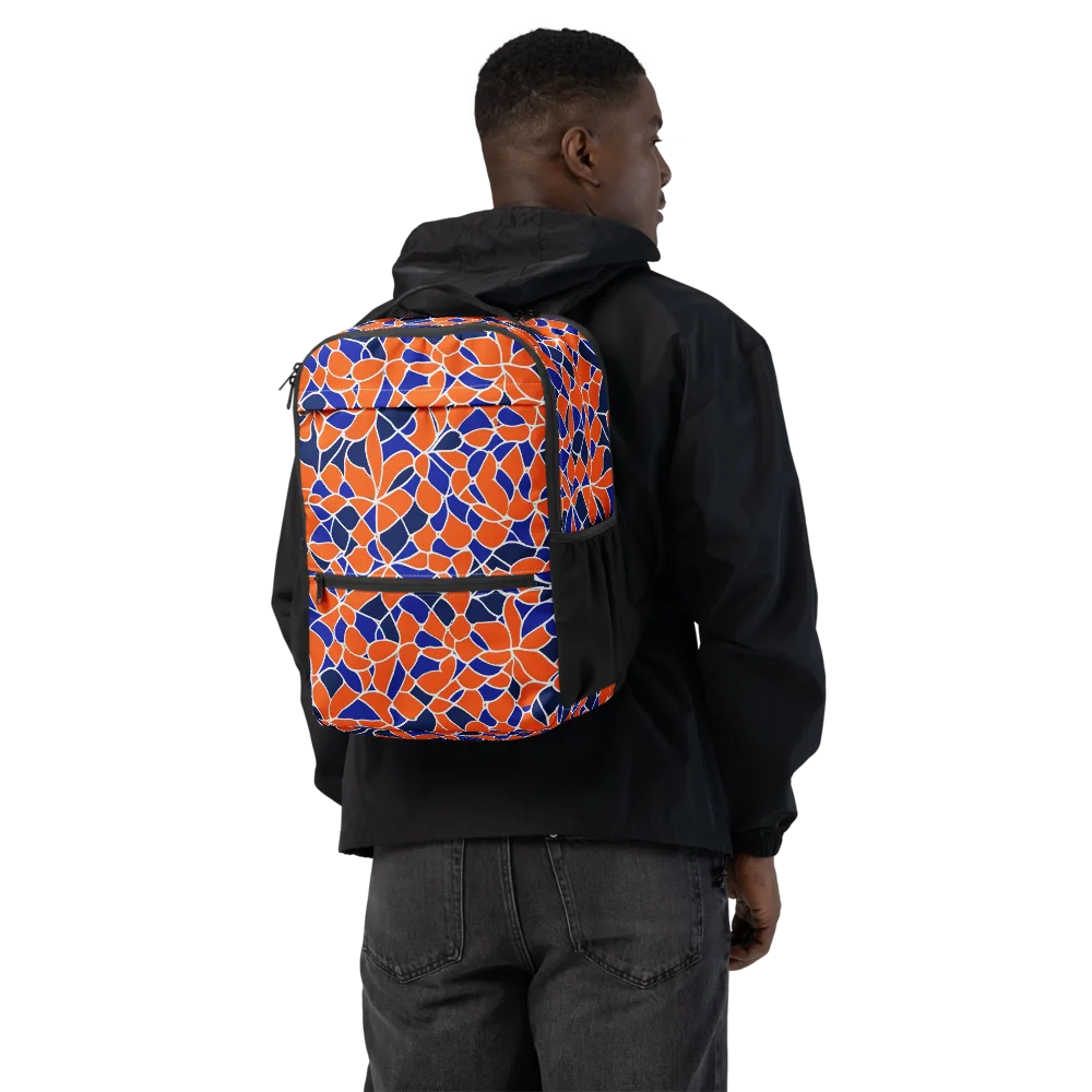 Navy Bloom Circuit on Utility Backpack — Back