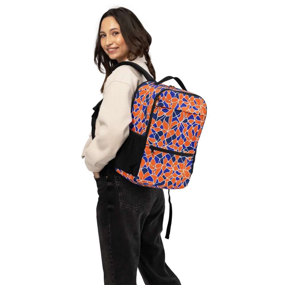 Navy Bloom Circuit on Utility Backpack — Back