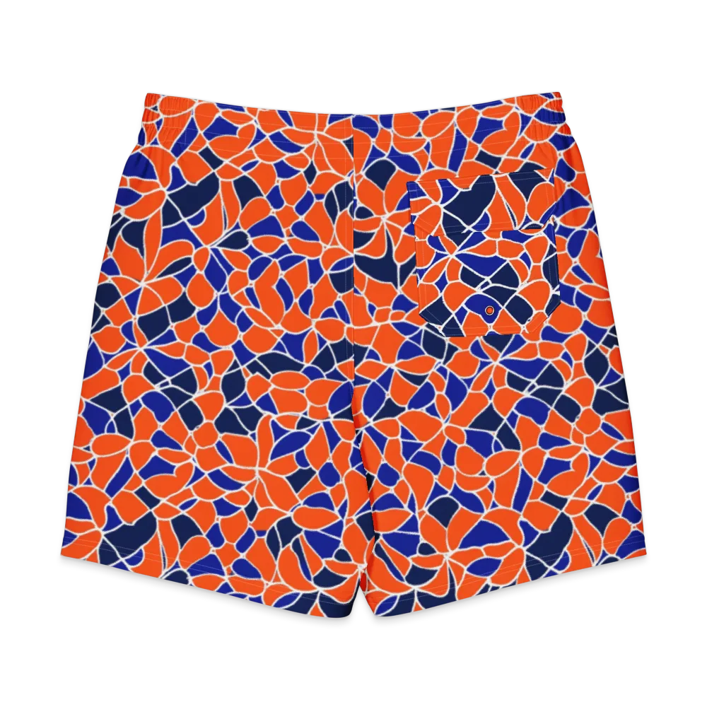 Navy Bloom Circuit on Men's Board Shorts — Back