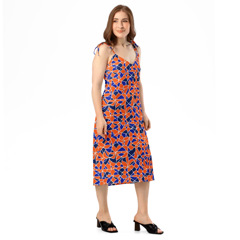 Navy Bloom Circuit on Slip Dress — Right Front