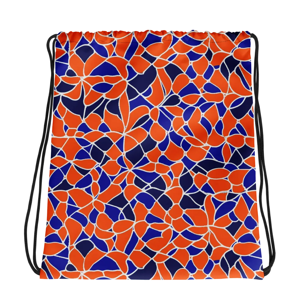 Navy Bloom Circuit on Drawstring Bag — Photo