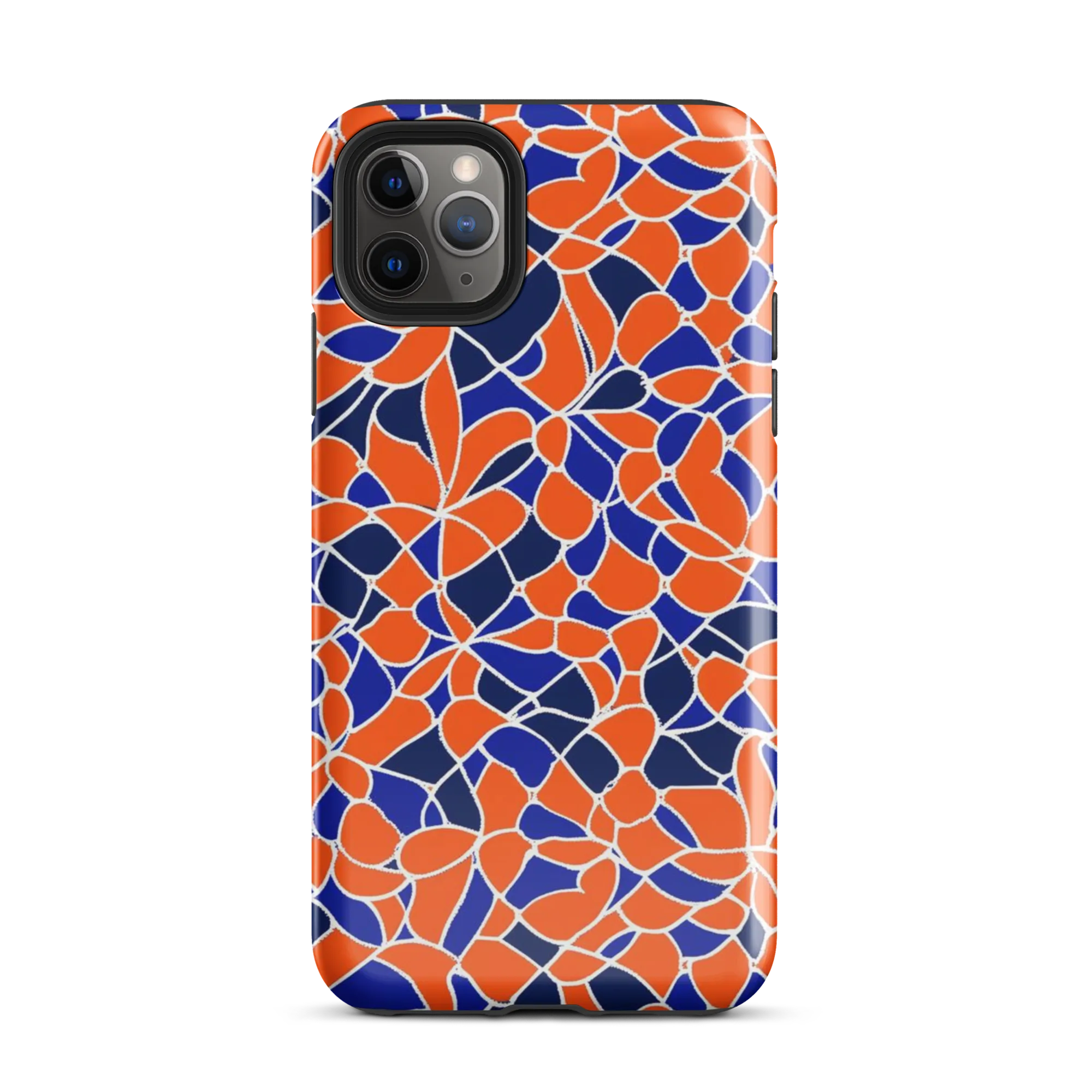 Navy Bloom Circuit on Tough Case for iPhone® — Front