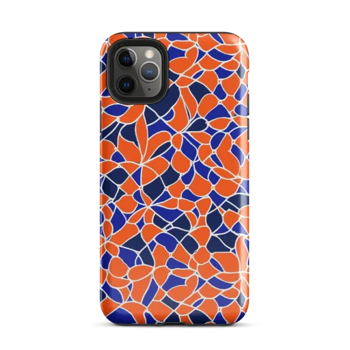 Navy Bloom Circuit on a Tough Case for iPhone®