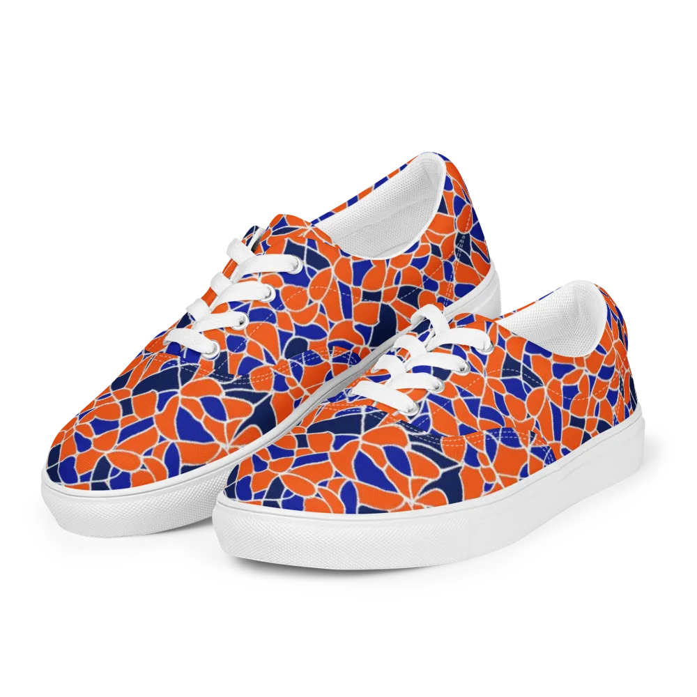 Navy Bloom Circuit on Men's Lace-Up Canvas Shoes — Left Front