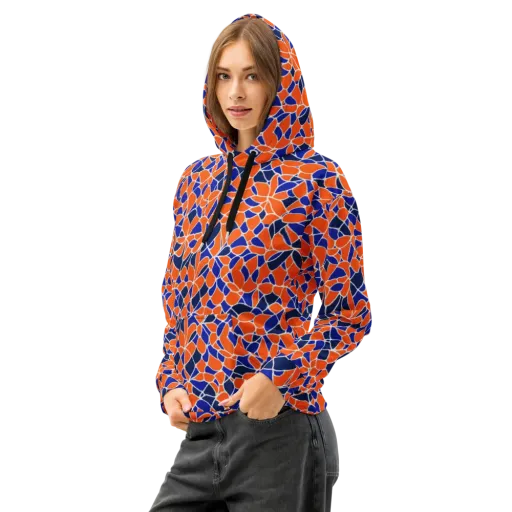 Navy Bloom Circuit on a Cotton Hoodie