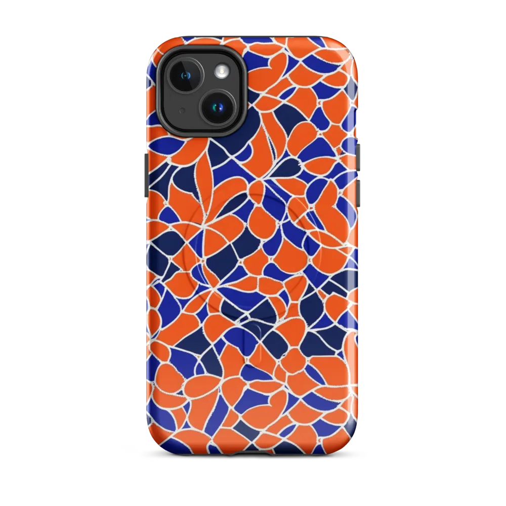 Navy Bloom Circuit on MagSafe Tough Case for iPhone® — Front