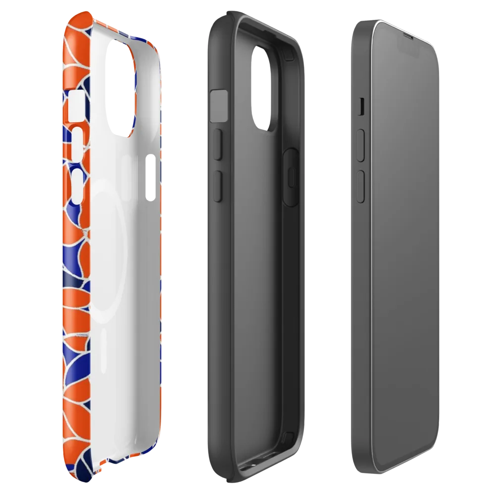 Navy Bloom Circuit on MagSafe Tough Case for iPhone® — Front