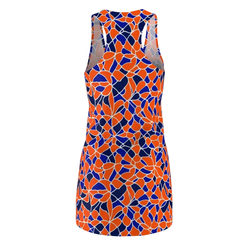 Navy Bloom Circuit on Racerback Dress — Back