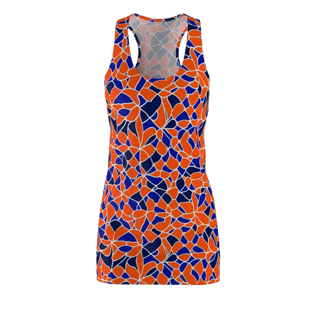 Navy Bloom Circuit on Racerback Dress — Front