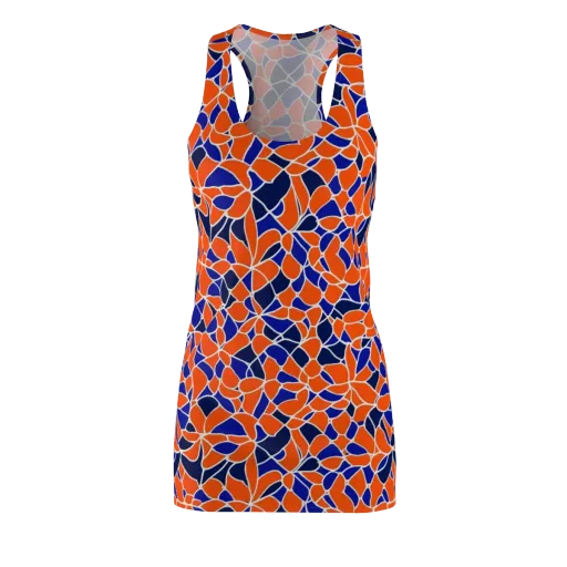 Navy Bloom Circuit on a Racerback Dress
