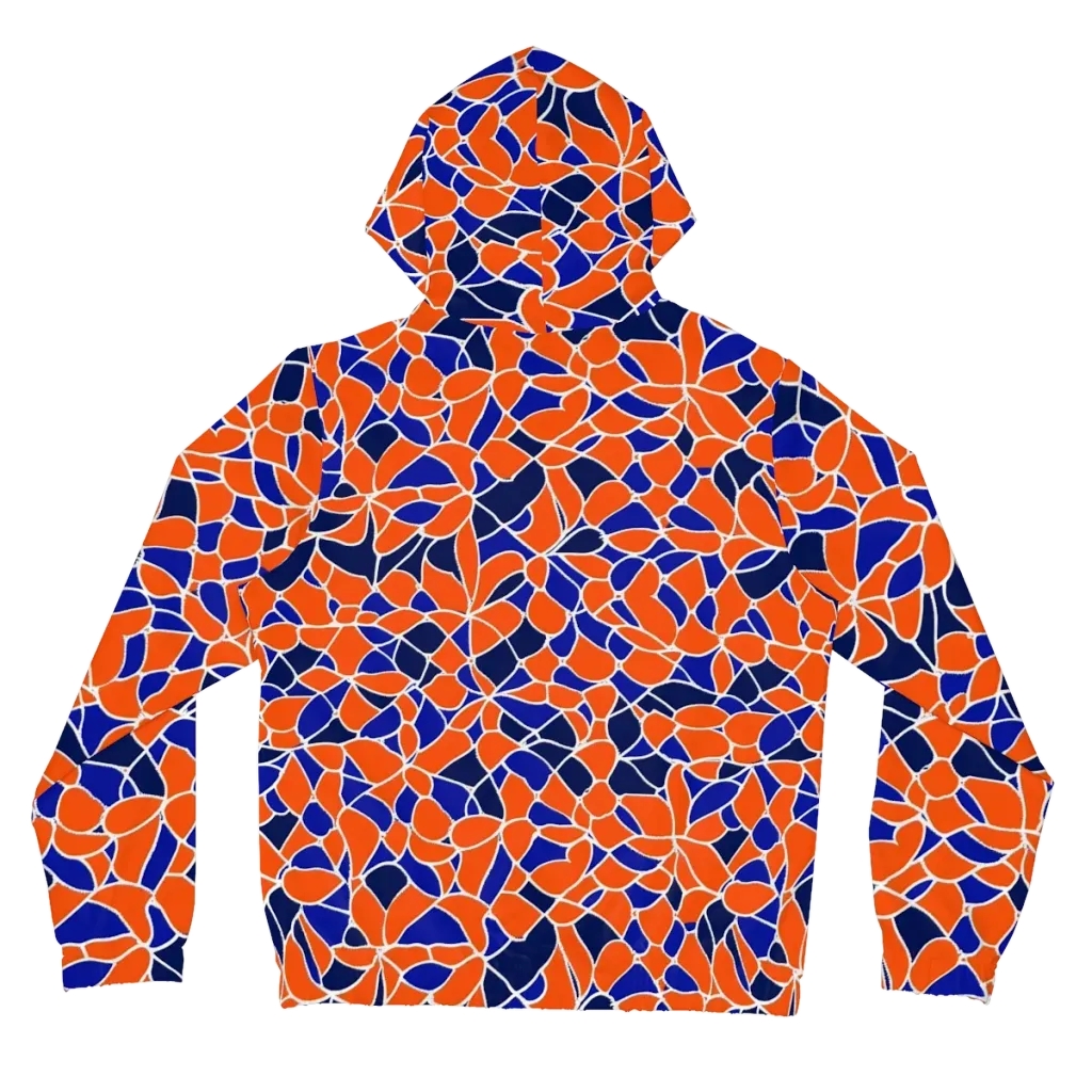 Navy Bloom Circuit on Women's Full-Zip Hoodie — Back