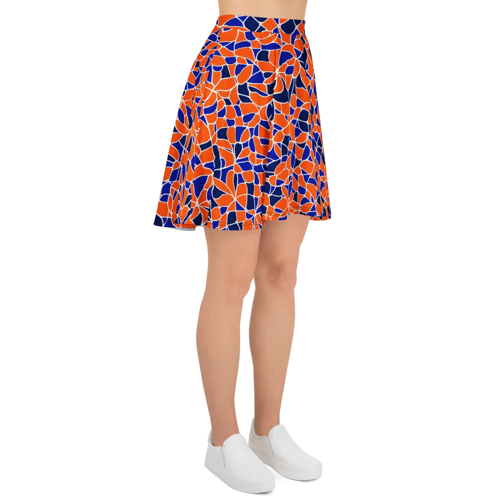Navy Bloom Circuit on Skater Skirt — Right