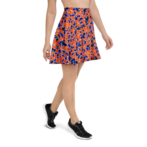Navy Bloom Circuit on a Skater Skirt