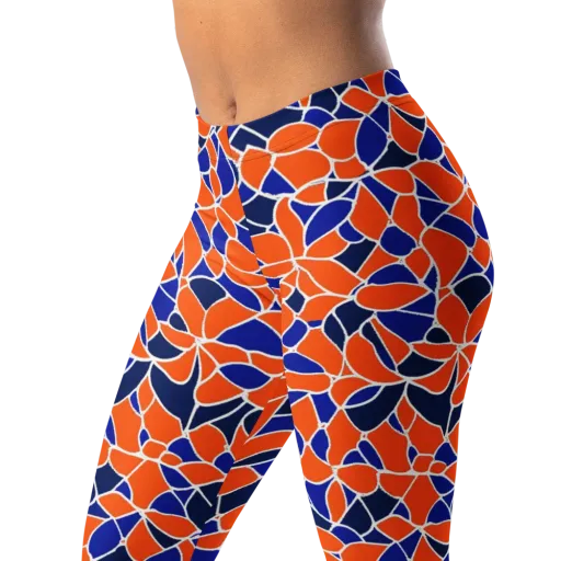 Navy Bloom Circuit on a Leggings