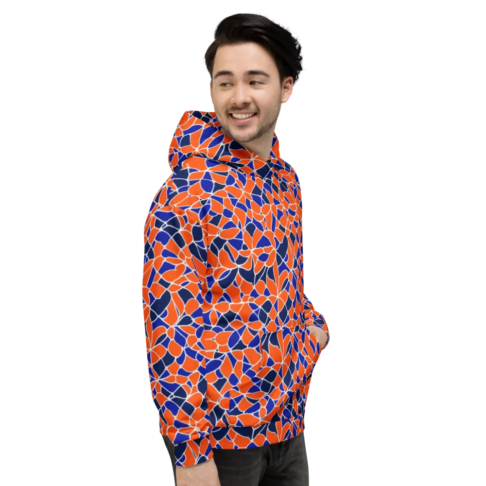 Navy Bloom Circuit on Hoodie — Right