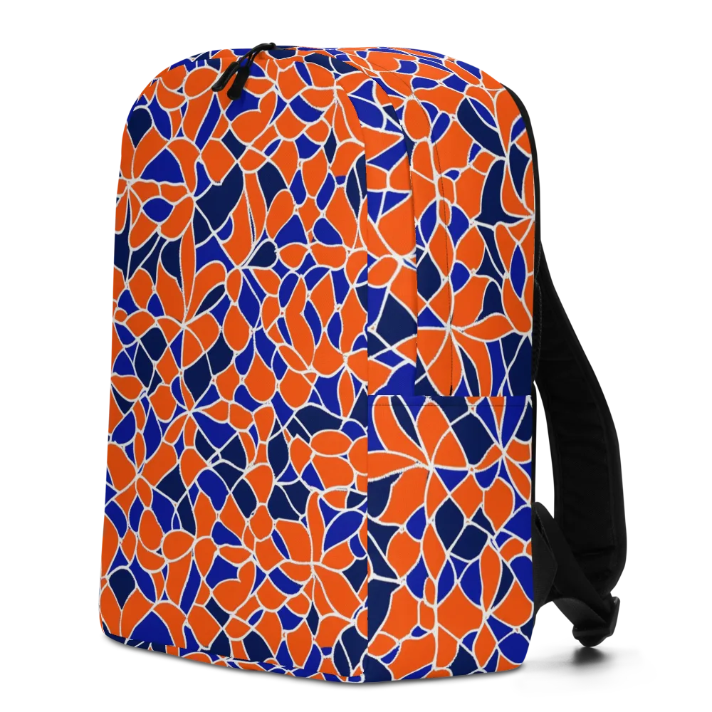 Navy Bloom Circuit on Minimalist Backpack — Left