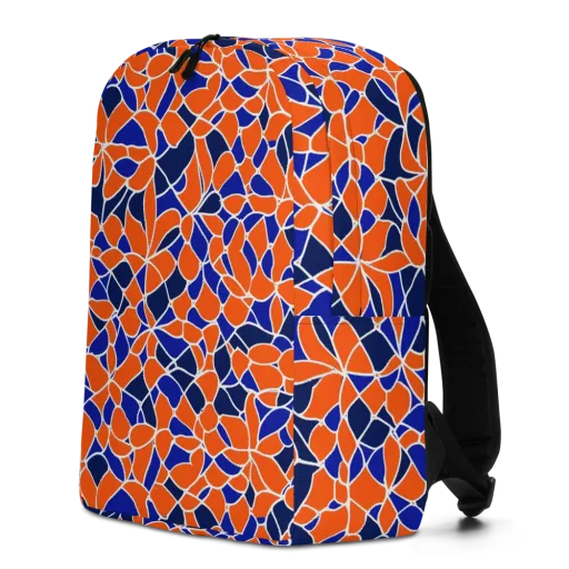 Navy Bloom Circuit on a Minimalist Backpack