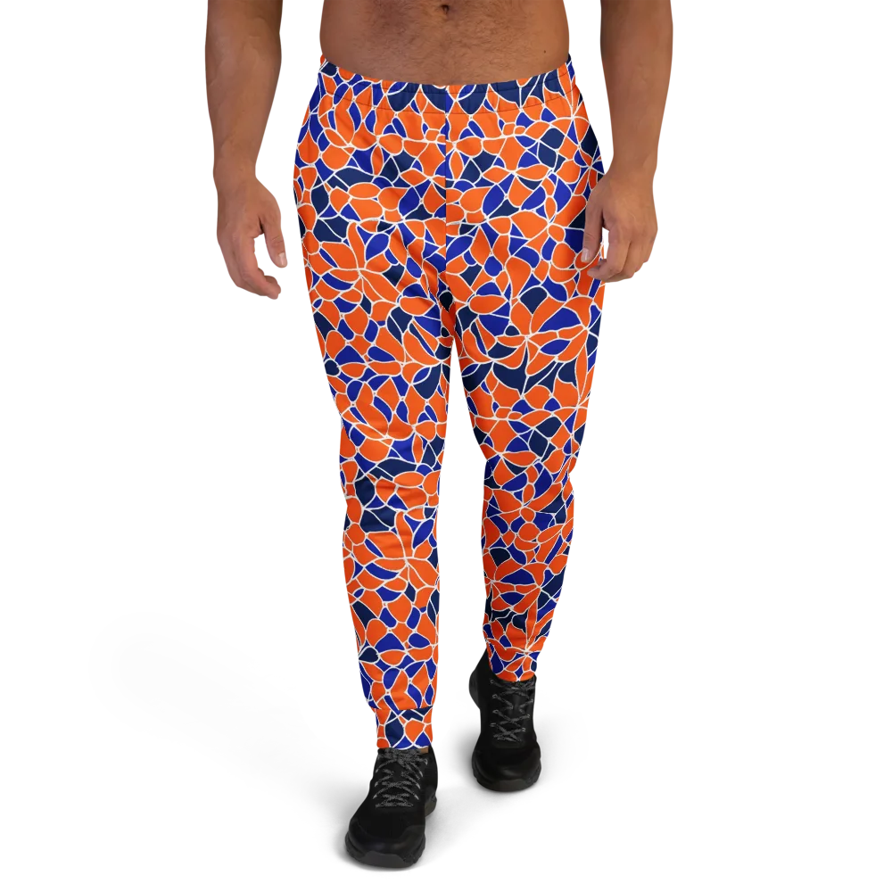 Navy Bloom Circuit on Men's Joggers — Front